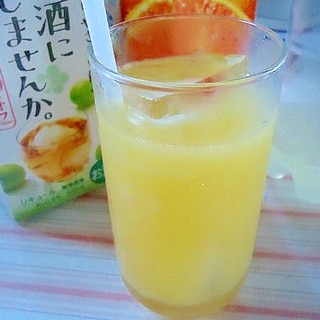 ホエー入り　梅酒のオレンジジュース割り